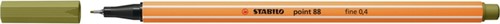 Fineliner STABILO point 88/37 F moddergroen 1 Stuk