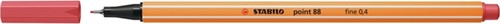 Fineliner STABILO point 88/47 F roestig rood 1 Stuk