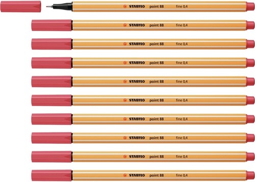 Fineliner STABILO point 88/47 F roestig rood 1 Stuk-3