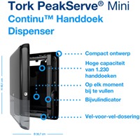 Handdoekdispenser Tork H5 Elevation klein zwart 1 Stuk-3