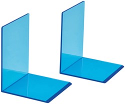 Boekensteun MAUL 10x10x13cm acryl neon blauw 2 Stuk