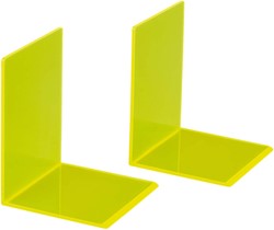 Boekensteun MAUL 10x10x13cm acryl neon geel 2 Stuk