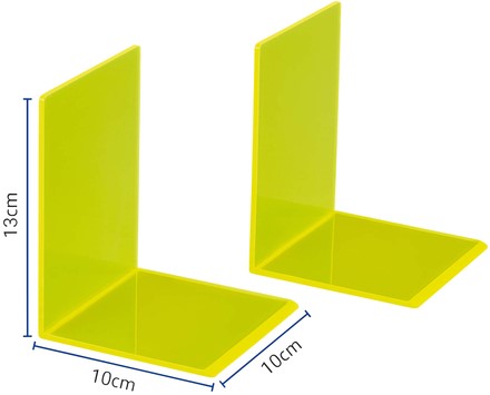 Boekensteun MAUL 10x10x13cm acryl neon geel 2 Stuk-2