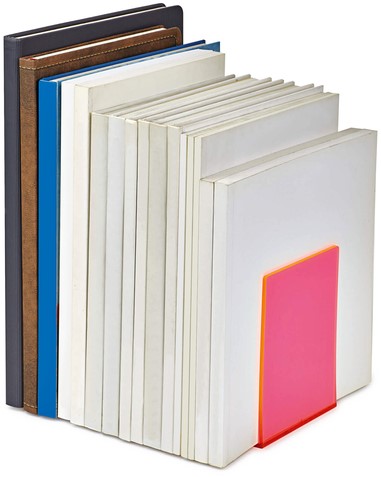 Boekensteun MAUL 10x10x13cm acryl neon rood 2 Stuk-3
