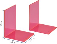 Boekensteun MAUL 10x10x13cm acryl neon rood 2 Stuk-2
