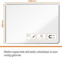 Whiteboard Nobo Premium Plus 90x120cm staal 1 Stuk-2