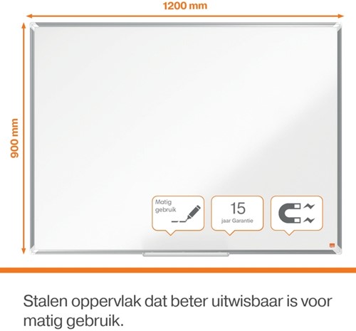 Whiteboard Nobo Premium Plus 90x120cm staal 1 Stuk-11