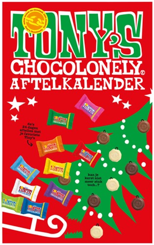Chocolade Tony's Chocolonely Kerst Tiny calendar 255 Gram