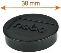 Magneet Nobo 38mm zwart 10 stuks 10 Stuk-1