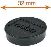 Magneet Nobo 32mm zwart 10 stuks 10 Stuk-1