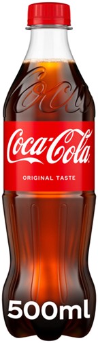 Frisdrank Coca Cola regular petfles 500ml 500 Milliliter