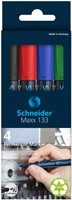 Permanent marker Schneider Maxx 133  1-4mm 4st ass 4 Stuk