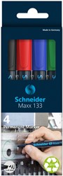 Permanent marker Schneider Maxx 133  1-4mm 4st ass 4 Stuk
