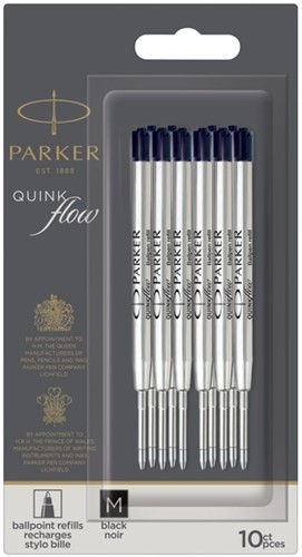 Balpenvulling Parker Quinkflow M 10st zwart 10 Stuk