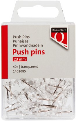 Push Pins Quantore transparant 40 stuks 40 Stuk