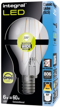 Ledlamp Integral E27 2700K warm wit 6.3W 806lumen 1 Stuk