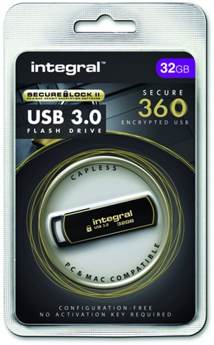 USB stick 3.0 Integral Secure 360 USB-A 32GB zw 1 Stuk-2