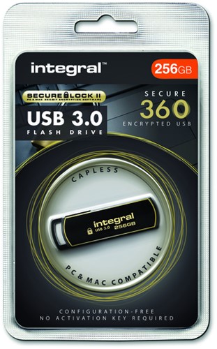 USB stick 3.0 Integral Secure 360 USB-A 256GB zw 1 Stuk-2