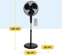 Statiefventilator BRASQ met remote 40cm zwart 1 Stuk-3