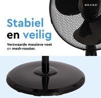 Statiefventilator BRASQ met remote 40cm zwart 1 Stuk-1