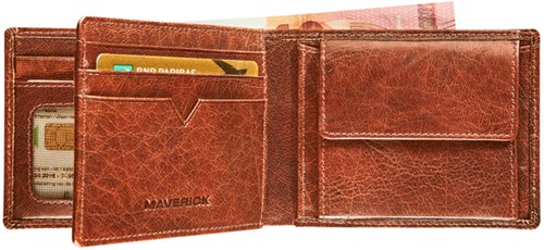 Portemonee Mav Rough Gear kleingeldvak RFID cognac 1 Doos-2