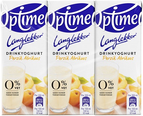 Drinkyoghurt Optimel LL perzik abrikoos 20cl 6 Stuk