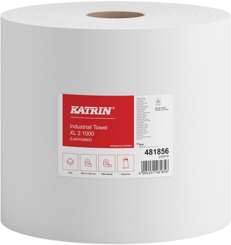 Poetspapier Katrin Industrial extra groot wit 2 Rol