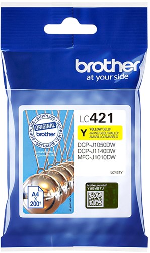 Inktcartridge Brother LC-421Y geel 1 Stuk