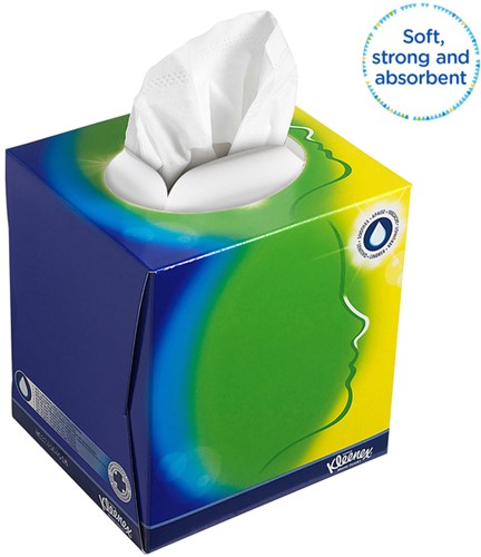 Facial tissues Kleenex kubus 3laags 56 vel wit 56 Vel-1