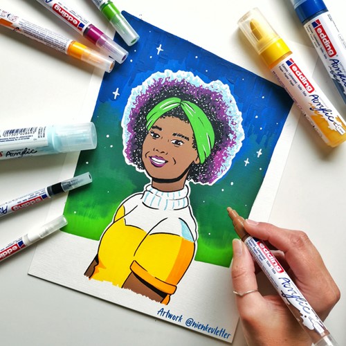 Olie-acrylblok edding 30010 A4 10 vel 300gr wit 1 Stuk-8