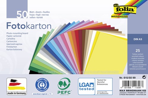 Fotokarton Folia 2-zijdig A5 270gr 50 vel 25 kl 50 Vel