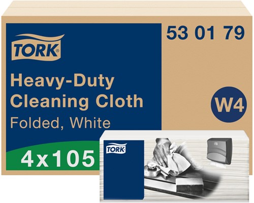 Reinigingsdoek Tork W4 gevouwen wit 530179 4 pak