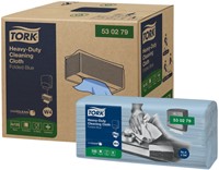 Reinigingsdoek Tork W4 gevouwen blauw 530279 4 pak-2