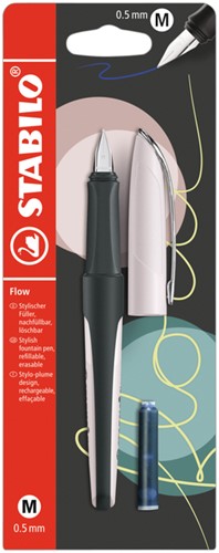 Vulpen STABILO Flow M pastel rooskleurig 1 Blister