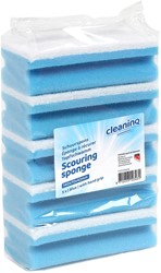 Schuurspons Cleaninq 140x70x42mm bl/wt 5st 5 Stuk