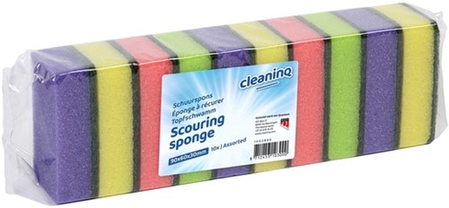 Schuurspons Cleaninq assorti 90x60x30 Mm 10st 10 Stuk
