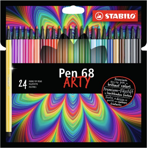 Viltstift STABILO Pen 68/24 Arty M 24st assorti 24 Stuk