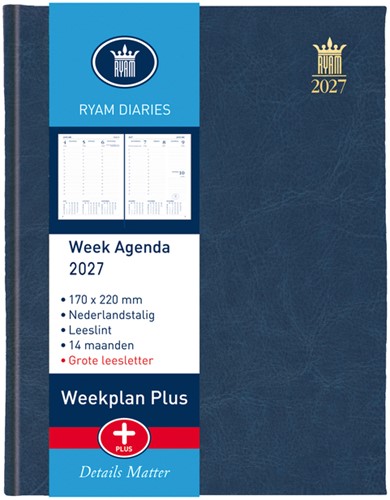 Agenda 2027 Ryam Weekplan groot letter 7d/2p ass 1 Stuk-2