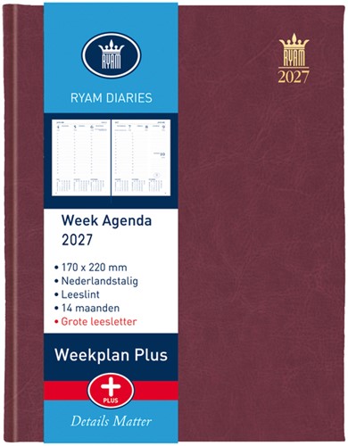 Agenda 2027 Ryam Weekplan groot letter 7d/2p ass 1 Stuk
