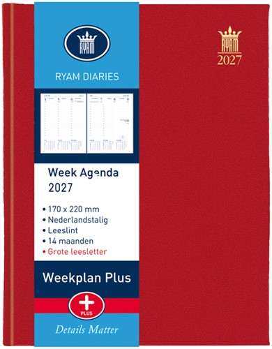 Agenda 2027 Ryam Weekplan groot letter 7d/2p ass 1 Stuk-3