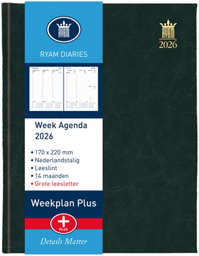 Agenda 2026 Ryam Weekplan groot letter 7d/2p ass 1 Stuk-2
