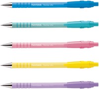 Balpen Paper Mate Flexgrip drukknop pastel 5 Stuk-2