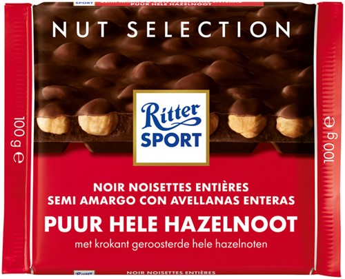Ritter Sport Puur Hele Hazelnoot tablet 100gr 100 Gram