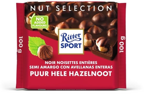 Ritter Sport Puur Hele Hazelnoot tablet 100gr 100 Gram