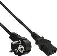 KABEL INLINE STROOM C13 RT - CEE7/7 HS 1.8M ZWART 1 Stuk