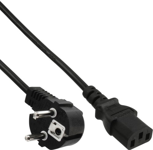KABEL INLINE STROOM C13 RT - CEE7/7 HS 1.8M ZWART 1 Stuk