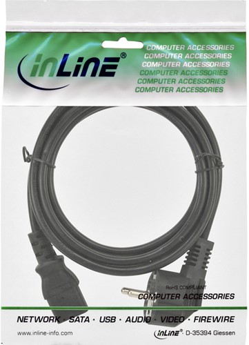 KABEL INLINE STROOM C13 RT - CEE7/7 HS 1.8M ZWART 1 Stuk-2