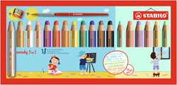 Kleurpotlood STABILO 880 woody 3 in 1 18st ass 18 Etui