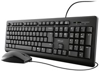 Toetsenbord Trust Primo + muis QWERTY zwart 1 Stuk