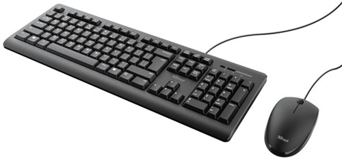 Toetsenbord Trust Primo + muis QWERTY zwart 1 Stuk-1